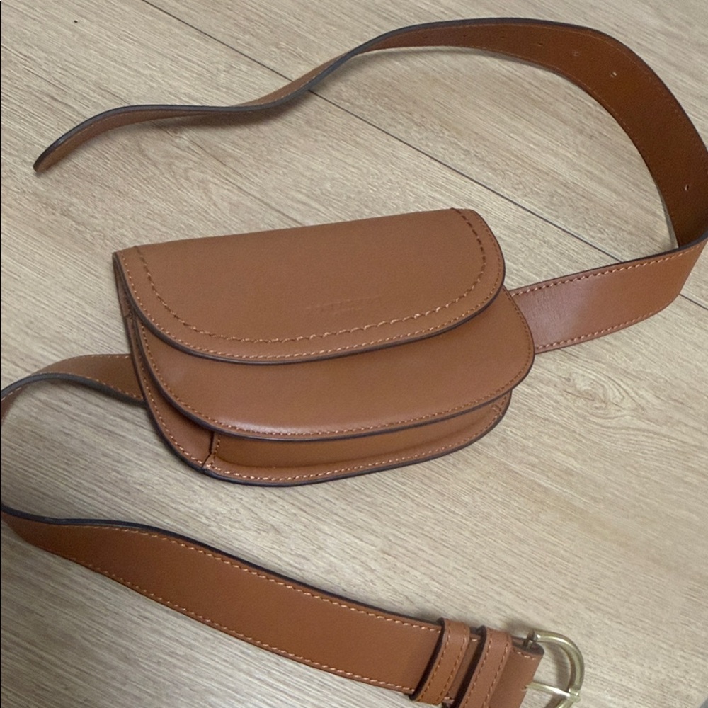 Pourchet Paris Brown Real Leather Belt Bag New